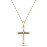 Diamond Cross Necklace with 1.00ct G/SI Diamonds in 18K Yellow Gold - All Diamond