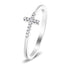 Diamond Cross Ring 0.06ct G/SI Quality in 9k White Gold - All Diamond