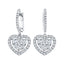 Diamond Drop Heart Earrings 0.80ct G/SI Quality 18k White Gold