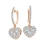 Diamond Drop Heart Earrings 0.90ct G/SI Quality 18k Rose Gold