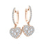 Diamond Drop Heart Earrings 0.90ct G/SI Quality 18k Rose Gold - All Diamond