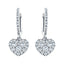 Diamond Drop Heart Earrings 0.90ct G/SI Quality 18k White Gold - All Diamond