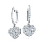 Diamond Drop Heart Earrings 0.90ct G/SI Quality 18k White Gold