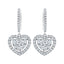 Diamond Drop Heart Earrings 1.40ct G/SI Quality 18k White Gold - All Diamond