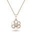Diamond Flower Pendant Necklace 0.10ct G/SI 18k Rose Gold 9.4mm