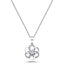 Diamond Flower Pendant Necklace 0.10ct G/SI 18k White Gold 9.4mm - All Diamond
