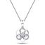 Diamond Flower Pendant Necklace 0.10ct G/SI 18k White Gold 9.4mm