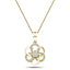 Diamond Flower Pendant Necklace 0.10ct G/SI 18k Yellow Gold 9.4mm - All Diamond