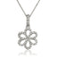 Diamond Flower Pendant Necklace 0.18ct G/SI 18k White Gold 9.0mm