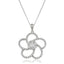 Diamond Flower Pendant Necklace 0.80ct G/SI 18k White Gold 19.0mm
