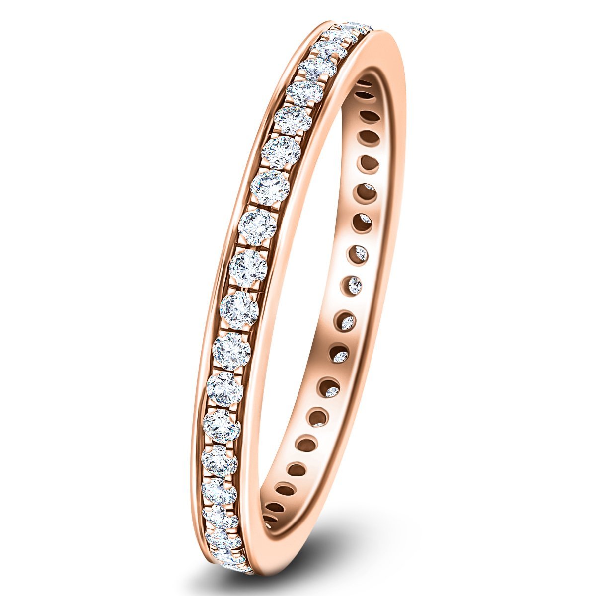 Diamond Full Eternity Diamond Ring 0.45ct G/SI 18k Rose Gold 2.1mm - All Diamond