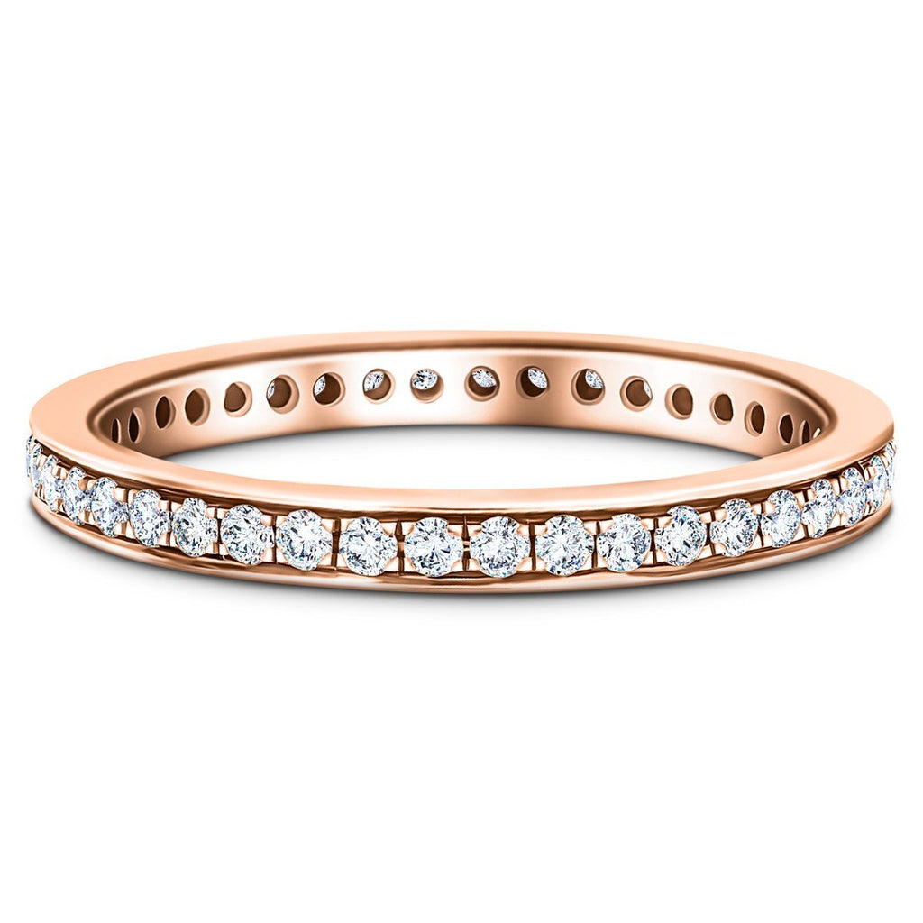Diamond Full Eternity Diamond Ring 0.45ct G/SI 18k Rose Gold 2.1mm - All Diamond