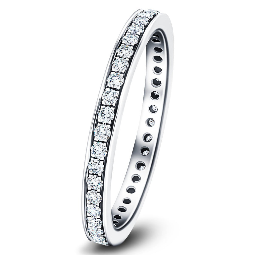 Diamond Full Eternity Diamond Ring 0.45ct G/SI 18k White Gold 2.1mm - All Diamond