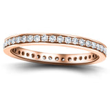 Diamond Full Eternity Diamond Ring 0.50ct G/SI 18k Rose Gold 2.3mm - All Diamond