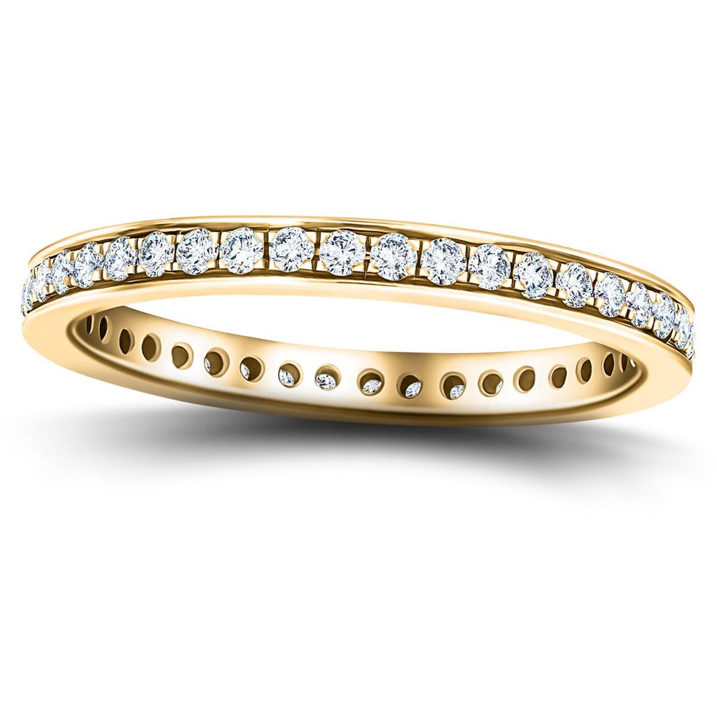Diamond Full Eternity Diamond Ring 0.50ct G/SI 18k Yellow Gold 2.3mm - All Diamond