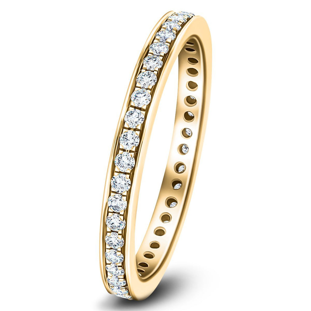Diamond Full Eternity Diamond Ring 0.80ct G/SI 18k Yellow Gold 2.7mm - All Diamond