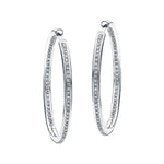 Diamond Grain Set Hoop Earrings 0.50ct G/SI 18k White Gold 30.0mm - All Diamond