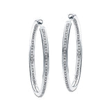 Diamond Grain Set Hoop Earrings 0.50ct G/SI 18k White Gold 30.0mm - All Diamond