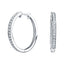 Diamond Grain Set Hoop Earrings 0.50ct G/SI Quality 18k White Gold