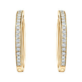 Diamond Grain Set Hoop Earrings 0.50ct G/SI Quality 18k Yellow Gold - All Diamond