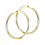 Diamond Grain Set Hoop Earrings 0.75ct G/SI 18k Yellow Gold 39.0mm - All Diamond