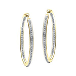 Diamond Grain Set Hoop Earrings 0.75ct G/SI 18k Yellow Gold 39.0mm - All Diamond