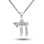 Diamond Hai (Chai) Pendant Necklace 0.03ct G/SI Quality 18k White Gold - All Diamond