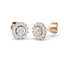 Diamond Halo Earrings 0.55ct G/SI Quality in 18k Rose Gold