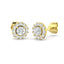 Diamond Halo Earrings 0.55ct G/SI Quality in 18k Yellow Gold - All Diamond