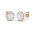 Diamond Halo Earrings 0.75ct G/SI Quality in 18k Rose Gold