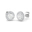 Diamond Halo Earrings 0.75ct G/SI Quality in 18k White Gold