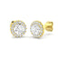 Diamond Halo Earrings 0.75ct G/SI Quality in 18k Yellow Gold