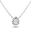 Diamond Halo Pear Pendant Necklace 0.30ct G/SI Quality 18k White Gold