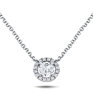 Double Cushion Halo Diamond Pendant Necklace - Sarkisians Jewelry