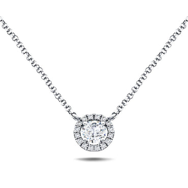 Amazon.com: Dancing Diamond In Rhythm Circle Halo Pendant Necklace 14k Rose  Gold (2 cttw) 18