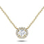 Diamond Halo Pendant Necklace 0.15ct G/SI Quality in 18k Yellow Gold - All Diamond