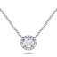 Diamond Halo Pendant Necklace 0.30ct G/SI Quality in 18k White Gold - All Diamond