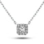 Diamond Halo Pendant Necklace 0.30ct G/SI Quality in 18k White Gold