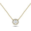 Diamond Halo Pendant Necklace 0.30ct G/SI Quality in 18k Yellow Gold - All Diamond