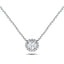 Diamond Halo Pendant Necklace 0.38ct G/SI Quality in 18k White Gold - All Diamond