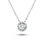 Diamond Halo Pendant Necklace 0.40ct G/SI 18k White Gold - All Diamond