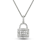 Diamond Handbag Pendant Necklace 0.60ct G/SI Quality 18k White Gold - All Diamond