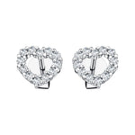 Diamond Heart Earrings 0.33ct G/SI Quality in 18k White Gold - All Diamond