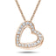 Diamond Heart Pendant Necklace 0.20ct G/SI 18k Rose Gold 12.0mm