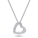 Diamond Heart Pendant Necklace 0.20ct G/SI 18k White Gold 12.0mm - All Diamond