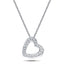Diamond Heart Pendant Necklace 0.20ct G/SI 18k White Gold 12.0mm - All Diamond