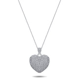 Diamond Heart Pendant Necklace 1.00ct G/SI 9k White Gold 18.4mm - All Diamond