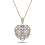 Diamond Heart Pendant Necklace 1.45ct G/SI Quality 18k in Rose Gold - All Diamond