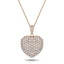 Diamond Heart Pendant Necklace 1.45ct G/SI Quality 18k in Rose Gold - All Diamond