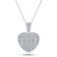 Diamond Heart Pendant Necklace 3.30ct G/SI Quality 18k in White Gold - All Diamond